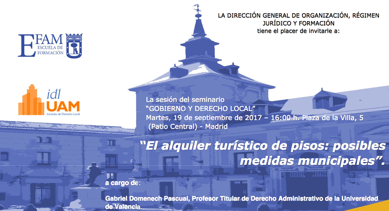 El alquiler tur&iacute;stico de pisos: posibles medidas municipales