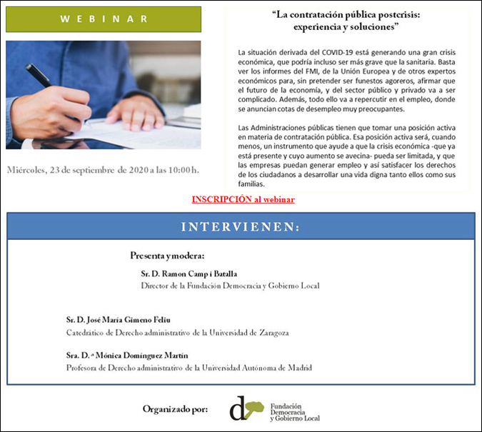 La contrataci&oacute;n p&uacute;blica postcrisis: experiencia y soluciones