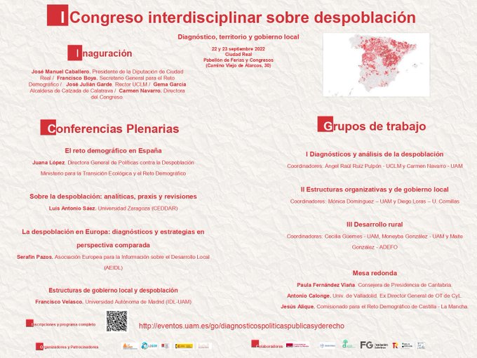I Congreso interdisciplinar sobre despoblaci&oacute;n. Diagn&oacute;stico, territorio y gobierno local